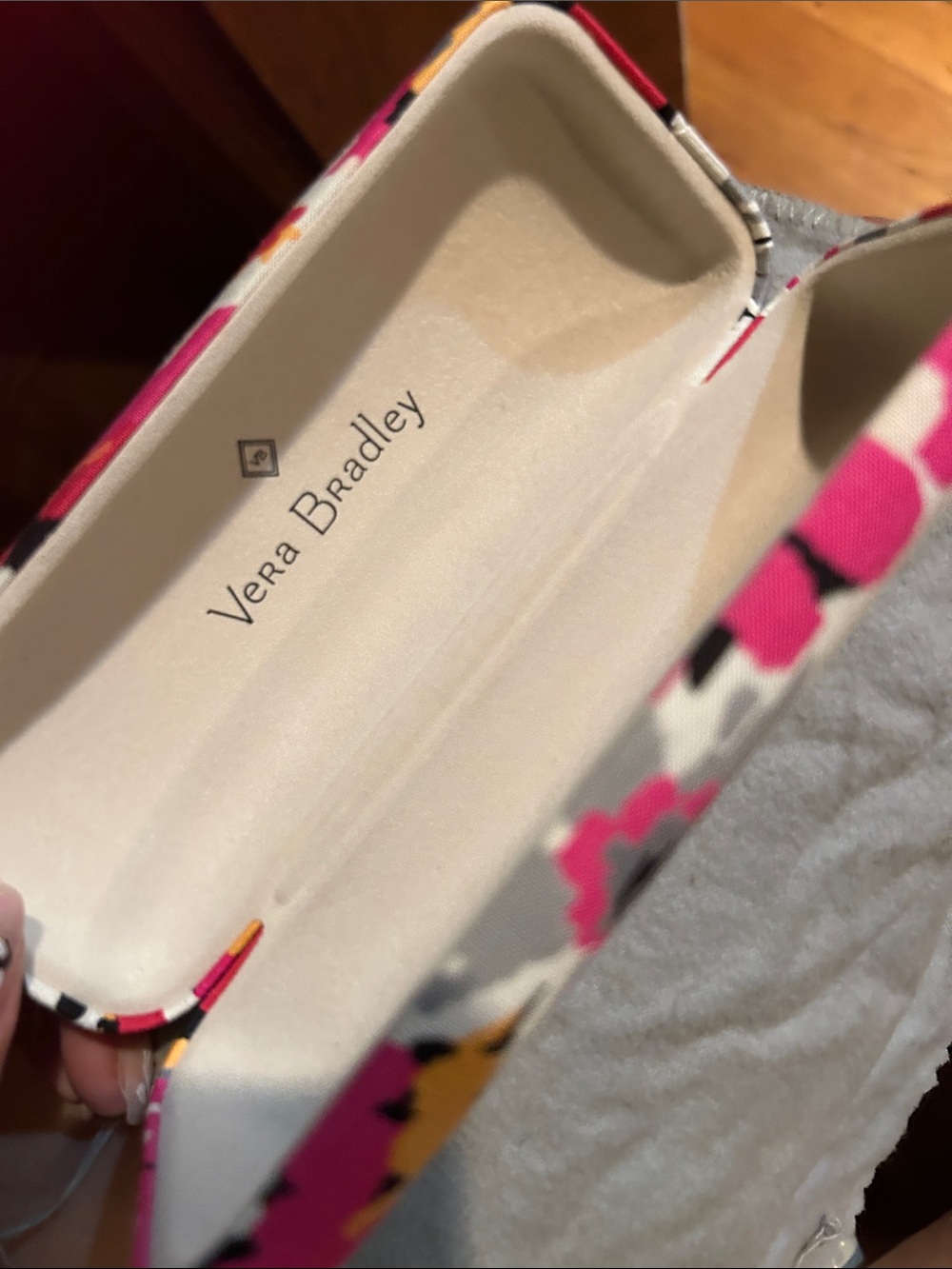 Vera Bradley Pink Floral Frame Clutch with Yellow Accents